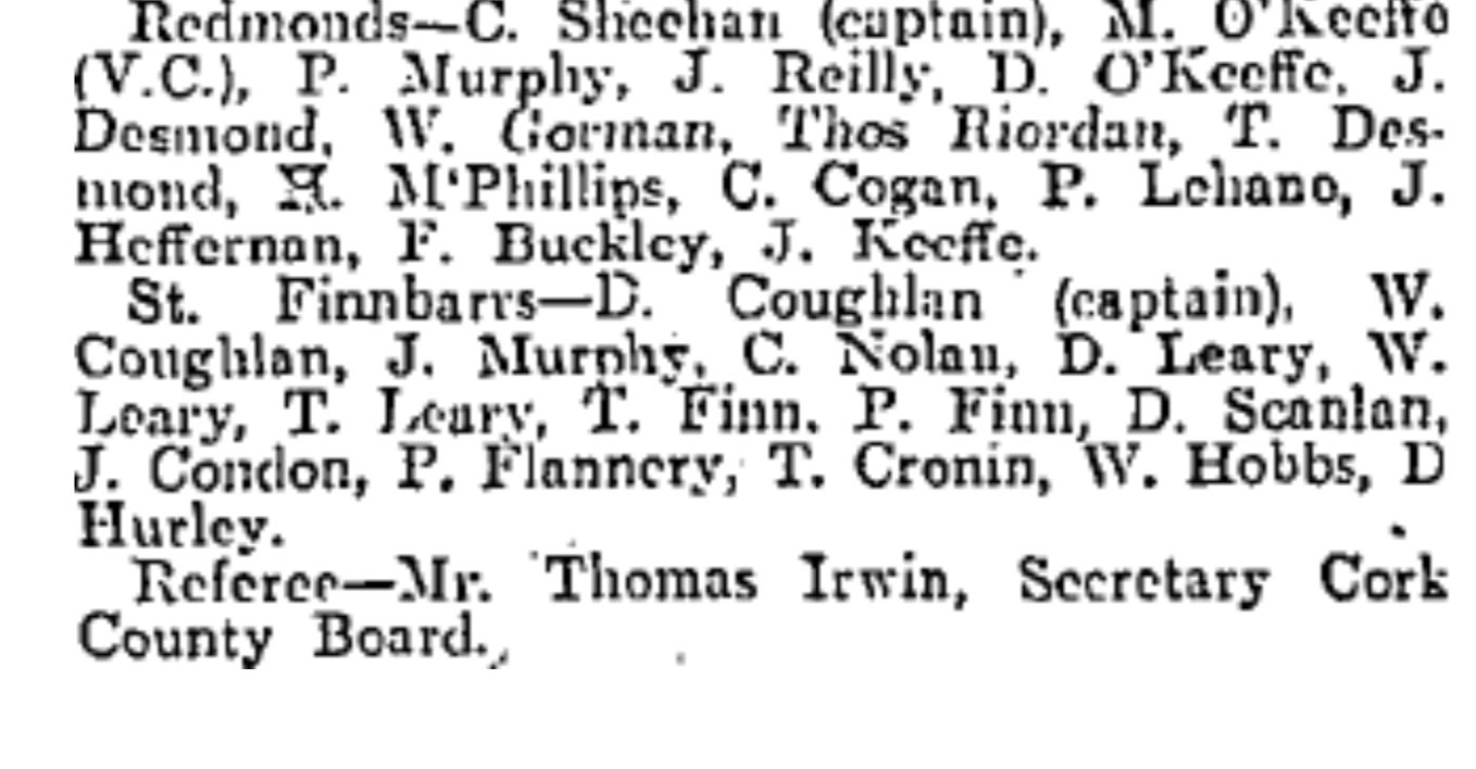 Cork Hurling History on Twitter "The final score line was GaaRedmonds