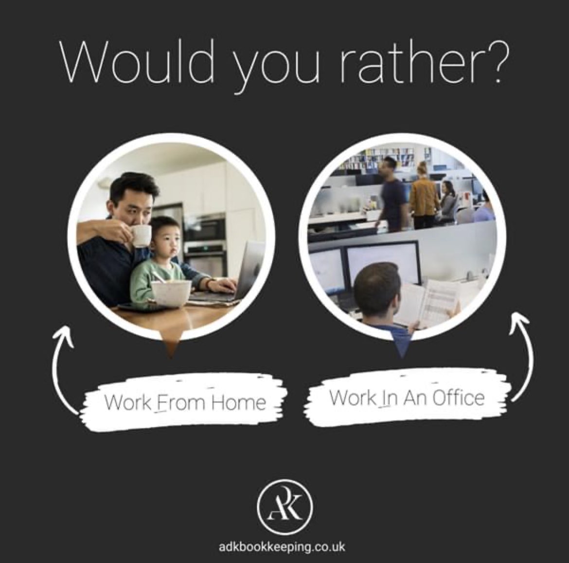 THE GREAT DEBATE: Would you rather work from home or work in an office environment?

Over the course of the last few years, businesses have had to shift their staff to working “flexibly”, with many choosing a hybrid of home and office. Which do you prefer?
