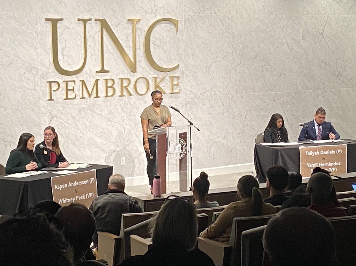 At the 22-23 <a href="/uncp_sga/">UNCP SGA</a> exec debate. SGA election season at <a href="/uncpembroke/">UNC Pembroke</a> and at colleges across the country. Best of luck to candidates and thank you student leaders for stepping up, putting yourself out there, and using your voice!