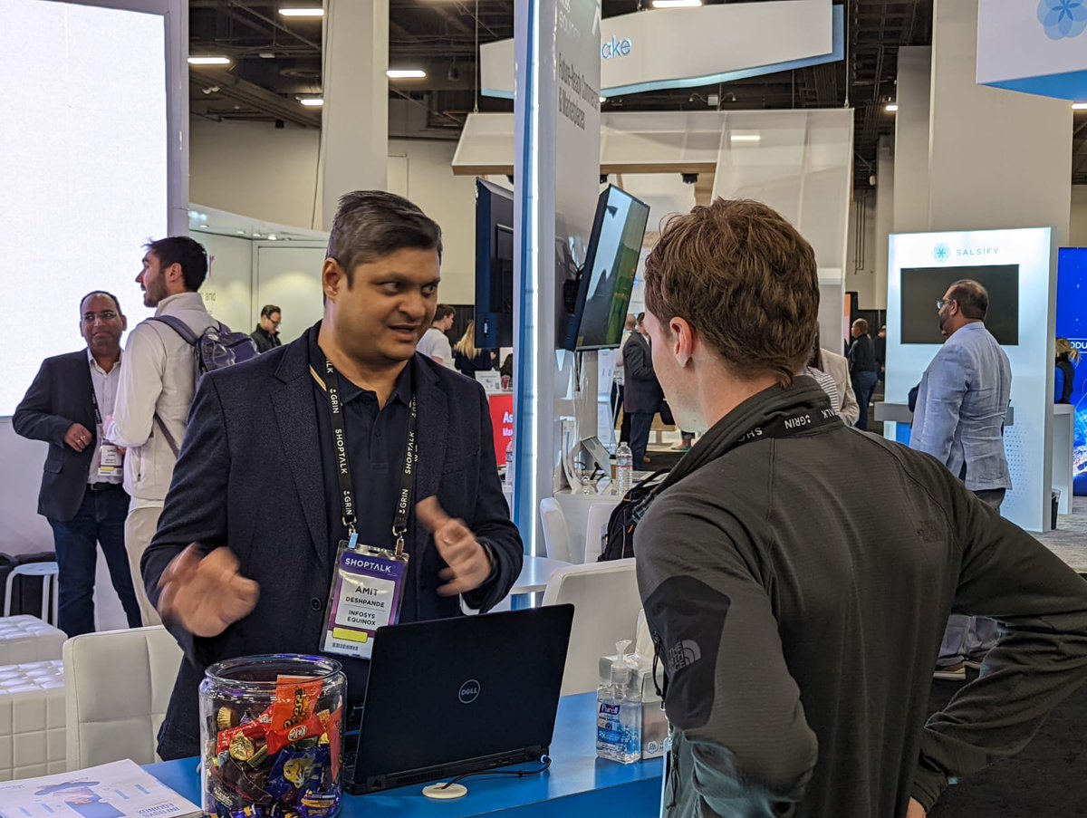 infosysequinox's tweet photo. Lots of interesting conversations happening at booth #7070 around how you can make commerce human. Meet our experts to understand how you can embark on your #HumanCentricCommerce journey. #shoptalk2022 https://t.co/Pc2cC6QAZD