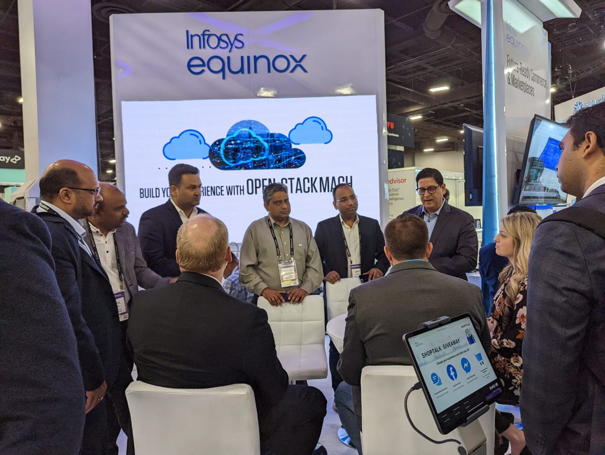 infosysequinox's tweet photo. Lots of interesting conversations happening at booth #7070 around how you can make commerce human. Meet our experts to understand how you can embark on your #HumanCentricCommerce journey. #shoptalk2022 https://t.co/Pc2cC6QAZD