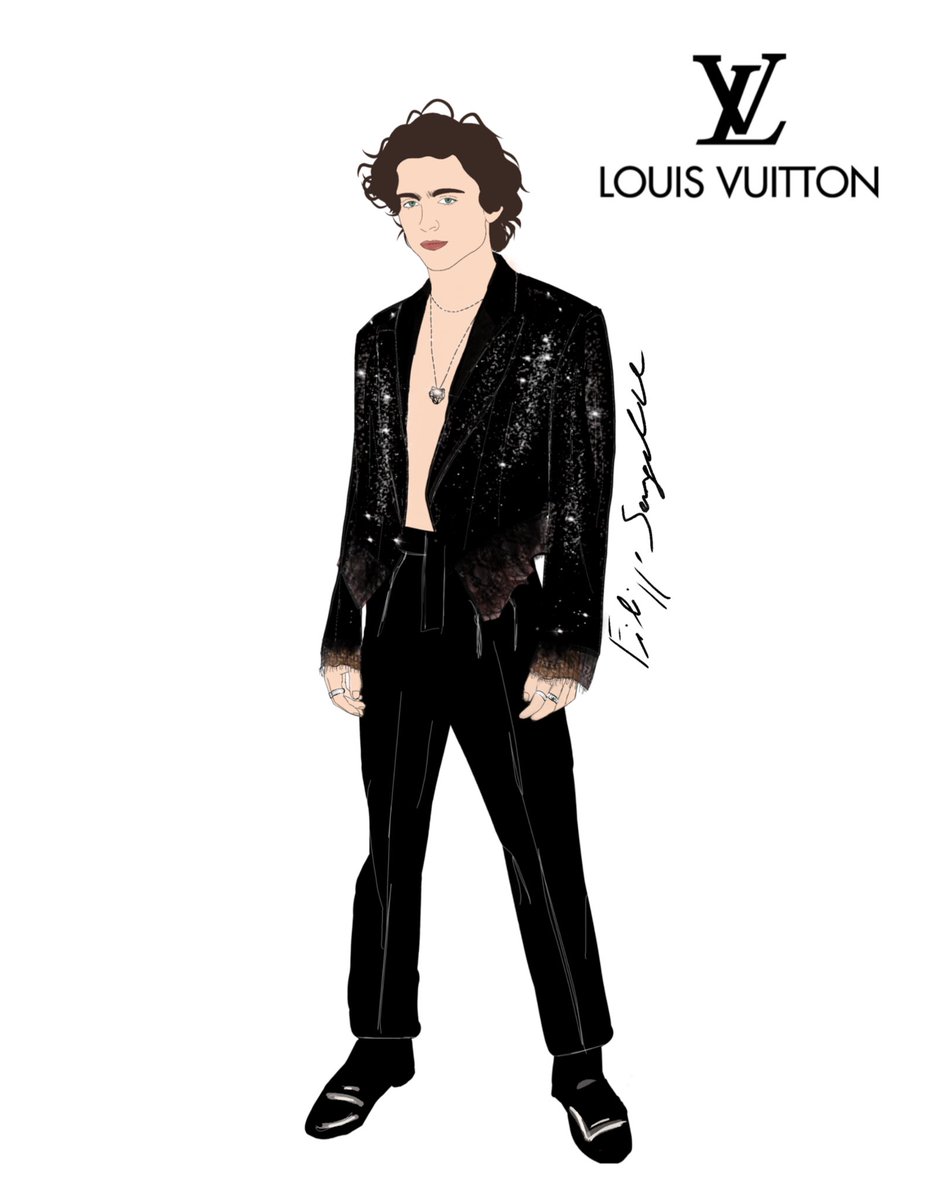 Phil_is_here99's tweet photo. Fashion illustration (@RealChalamet wears Louis Vuitton for the Oscars) the jacket is part of Spring Summer 2022 women's collection by @TWNGhesquiere (love it)✨ #Oscar  #VFOscars #AcademyAward #TimotheeChalamet #TimothéeChalamet #LouisVuitton #fashion #fashionillustration https://t.co/0zrdLICmHh