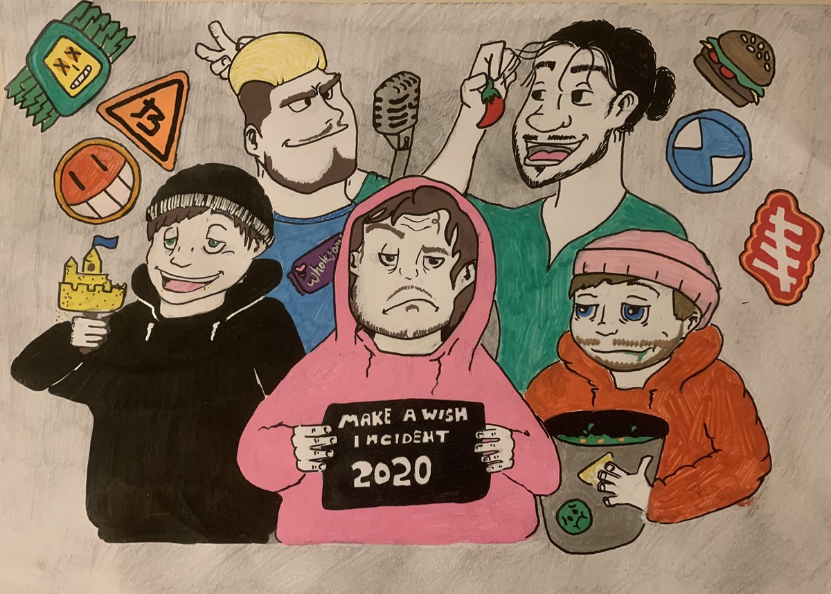 Caitlinsmiles91's tweet photo. First time drawing cartoon style anything and first time fan art. Sorry I fucked josh up. 😅 @joshdub @YourNarrator1 @sauceddie @juicyfruitsnacc @mully @yeptheboys https://t.co/fxs5Anv9ZT