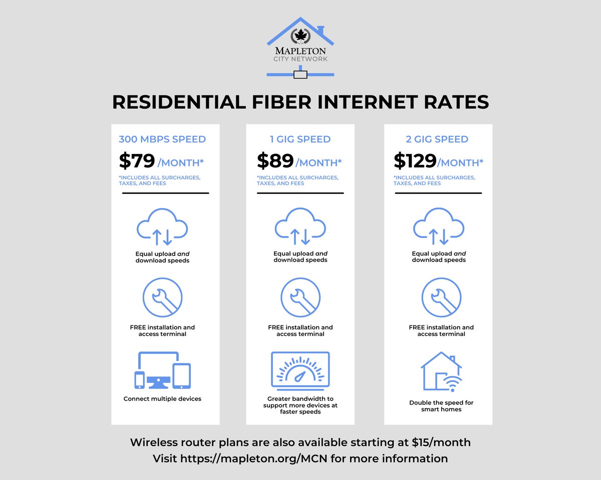 mapletoncity's tweet photo. No April Fools here - fiber internet is coming to #MapletonUT!
Visit the new MCN webpage to learn about our commitment to provide every resident with comparable rates, higher speeds, & better service⬇️
https://t.co/9J1wj01OJG https://t.co/cAAlTwC9Tf