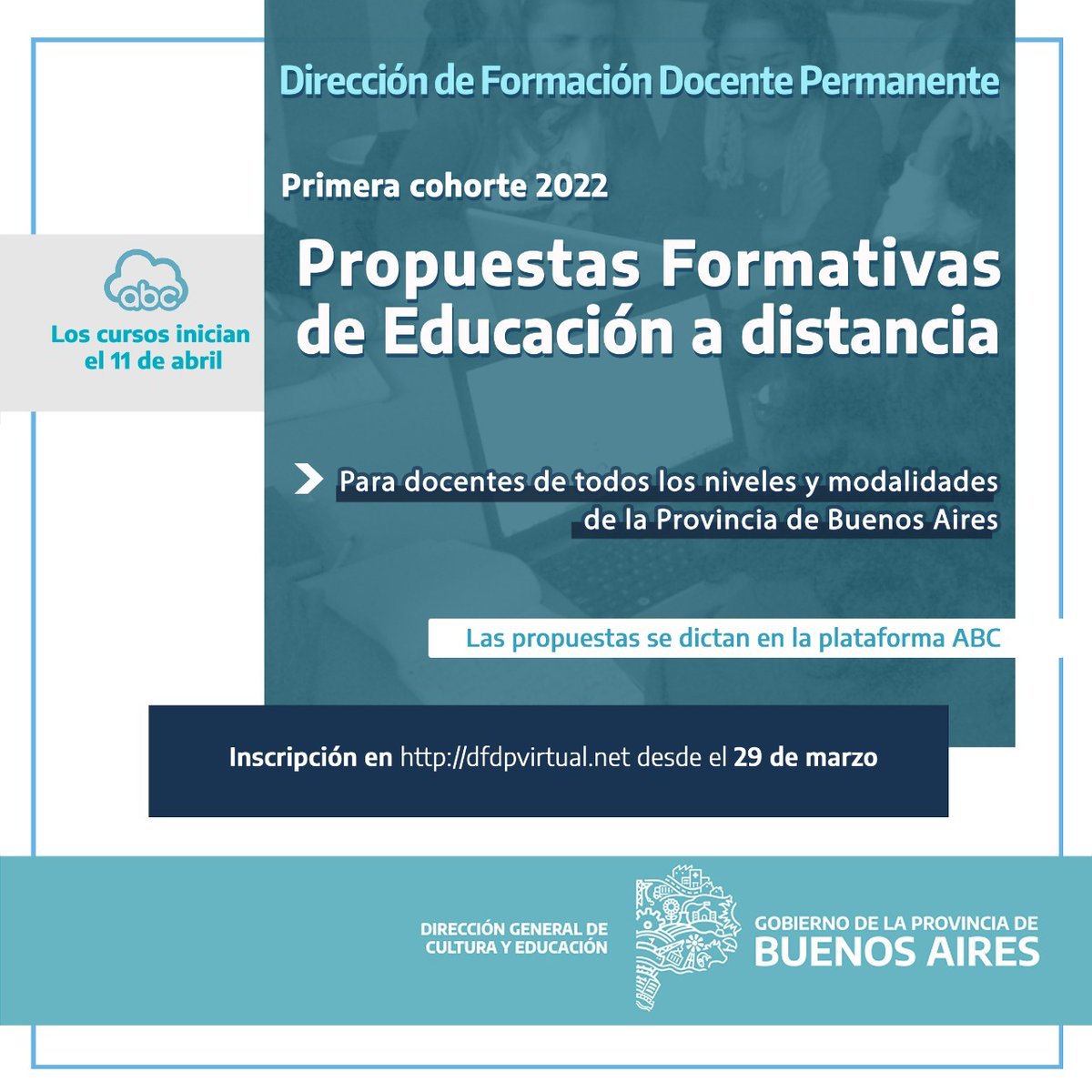 📣 ¡Para agendar! hoy 29/3 a las 19 hs. inscripción a las Propuestas Formativas de la DFDP, gratuitas, con puntaje y de calidad. 
En el siguiente acceso podrás consultar el detalle de la oferta drive.google.com/file/d/1hcr9cA…

👉¡Te invitamos a inscribirte y a invitar a tus colegas!