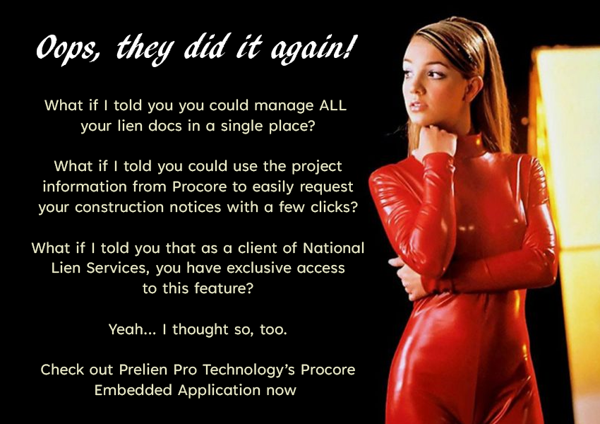 NationalLien's tweet photo. There's something so satisfying about making a major announcement to our clients.  With as much time and effort as the @Prelien_Pro  team did, how could we not have a little fun with it?  Seriously though... check out our press release 😁 https://t.co/N88PPLYPD5
#contech https://t.co/jJYfDd8C7M