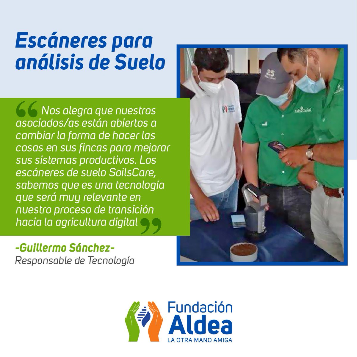 FundacionAldea's tweet photo. #AldeaGlobal y #FundaciónAldea implementan scanners de suelo SoilsCare para mejorar la toma decisiones en el rubro cafetalero de #Nicaragua. 

¿Cómo lo hace? 👇

https://t.co/ZGP08jw4fh https://t.co/PTlmAkqsdC