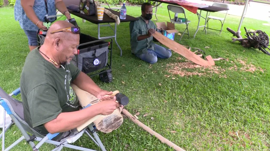 micronesiafest's tweet photo. At the 2021 Celebrate Micronesia Festival, Anthony Watson and Leeroy Mengidab showed the complexities of creating works of art from wood and other natural materials.
#CelebrateMicronesia #TheCelebrationContinues #CMF2021 #PalauanCarvers #MasterCarvers #Carving #Palau https://t.co/IvyEuC7Z0K