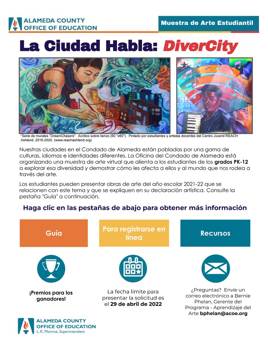 ACOE Arts Learning (@acoearts) on Twitter photo Attention Alameda County students!  Alameda County Office of Education is hosting a Student Art Showcase.  Use this link to access the flyer and submit your entry today! bit.ly/ACOEStudentArt… Attention Alameda County students!  Alameda County Office of Education is hosting a Student Art Showcase.  Use this link to access the flyer and submit your entry today! bit.ly/ACOEStudentArt…
