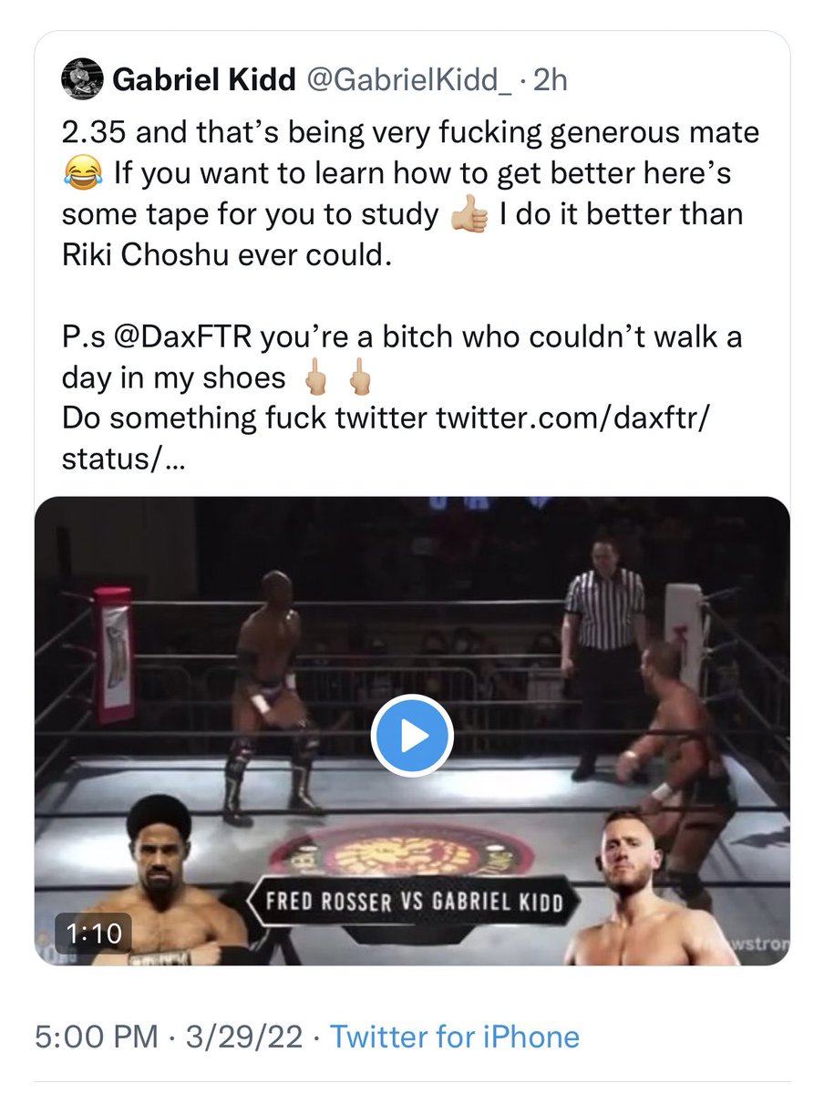 ManyFacedHeel2's tweet photo. @EffingKenta @TBKSecretX @Lawmance_ @ManyFacedHeel Blocked me on my main 😂

You’re as pathetic as your emotional support buddy 😁 https://t.co/OuNzGBGaiI