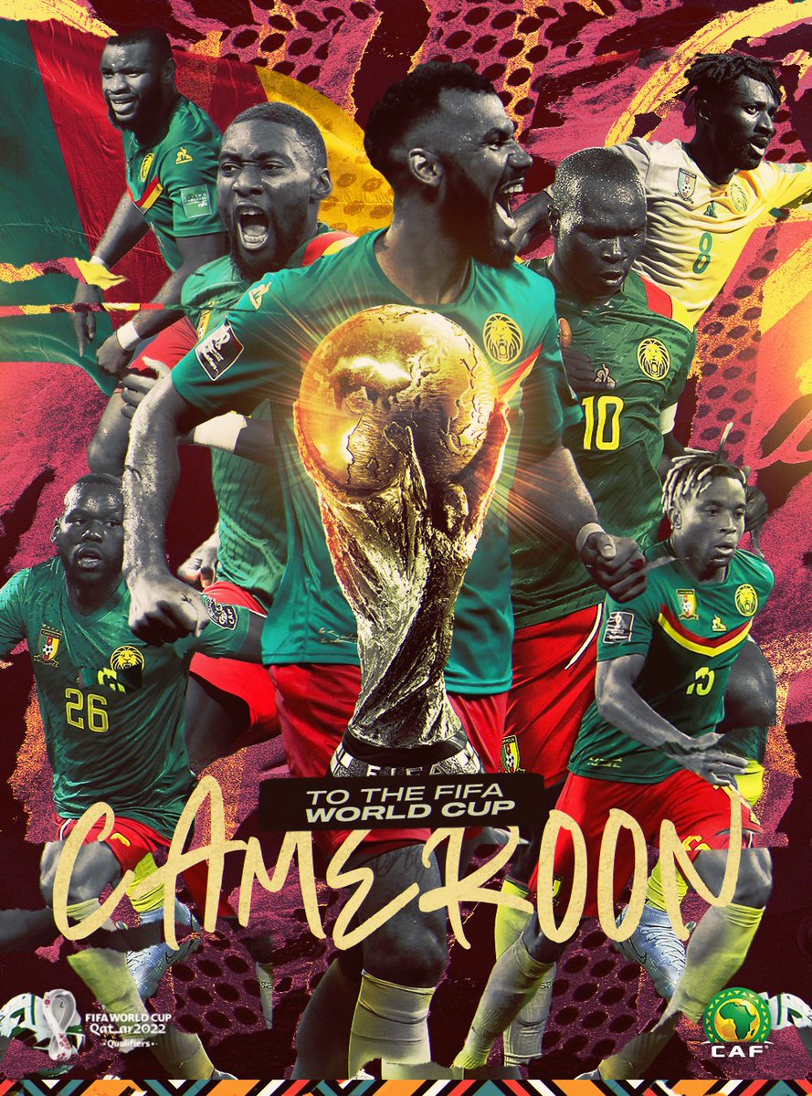 MediaSanaga's tweet photo. 🔴 ⚽ World CUP Qatar 2022/ le Cameroun qualifié. 

Cameroun 🇨🇲 2️⃣-1️⃣ 🇩🇿 Algérie 
Choupo Moting 22'.     A. Touba 118'
K. Toko Ekambi 120+4'

��� Mustapha Tchaker de Blida en Algérie

#FIFAWC2022Q #CAF @FecafootOfficie #woldcup #FAFAlgeria #football @SamuelEtoo https://t.co/FG0VIpeRsv
