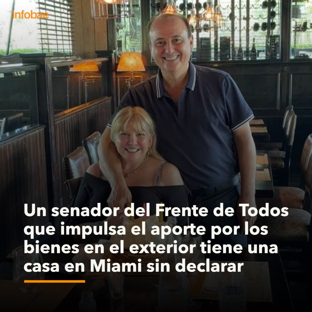 infobae's tweet photo. Un senador del Frente de Todos que impulsa el aporte por los bienes en el exterior tiene una casa en Miami sin declarar https://t.co/TjAPLKZF2U https://t.co/QhRaiKCHjU