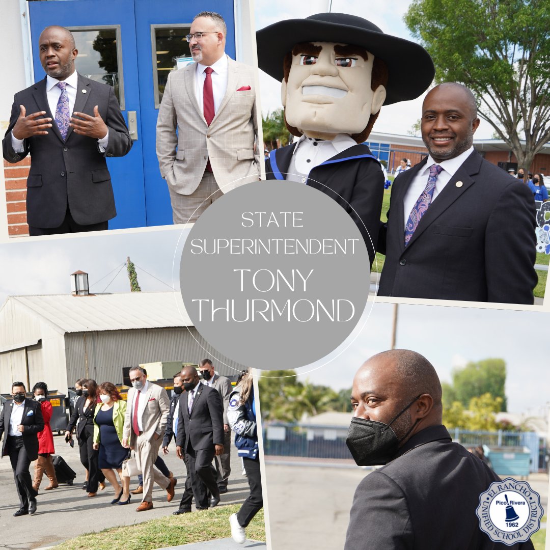 ElRanchoSchools's tweet photo. California State Superintendent, Tony Thurmond, visits El Rancho High School along with U.S. State Secretary, Dr. Miguel Cardona and Congresswoman Linda Sánchez. #elranchostrong 💪 https://t.co/U5o4Y3aj8F