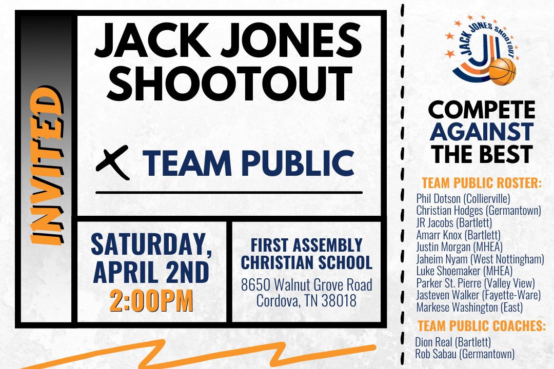 HoopCityBC's tweet photo. It's going down this Saturday!!! Private vs Public at FACS; tip-off is set for 2PM. Come check out some of the best talent in the Memphis area competing in the Jack Jones Shootout!
.
.
.
#jackjonesshootout #memphistn #memphisbasketball #901hoops https://t.co/hJznFOnEs2