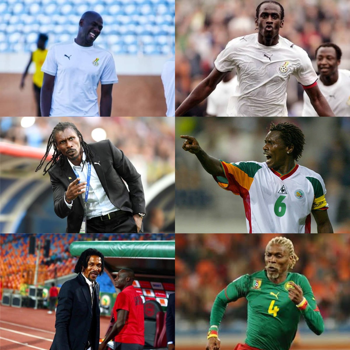 FilGoal's tweet photo. اوتو اودو قاد منتخب غانا للتأهل لكأس العالم كمدرب بعدما شارك في مونديال 2006 كلاعب

أليو سيسيه يقود السنغال لكأس العالم كمدرب للمرة الثانية على التوالي كمدرب وكلاعب في نسخة 2002

سونج قاد الكاميرون لكأس العالم كمدرب بعدما تأهل مع بلاده للمونديال 4 مرات كلاعب https://t.co/BcZ1KuBBXt
