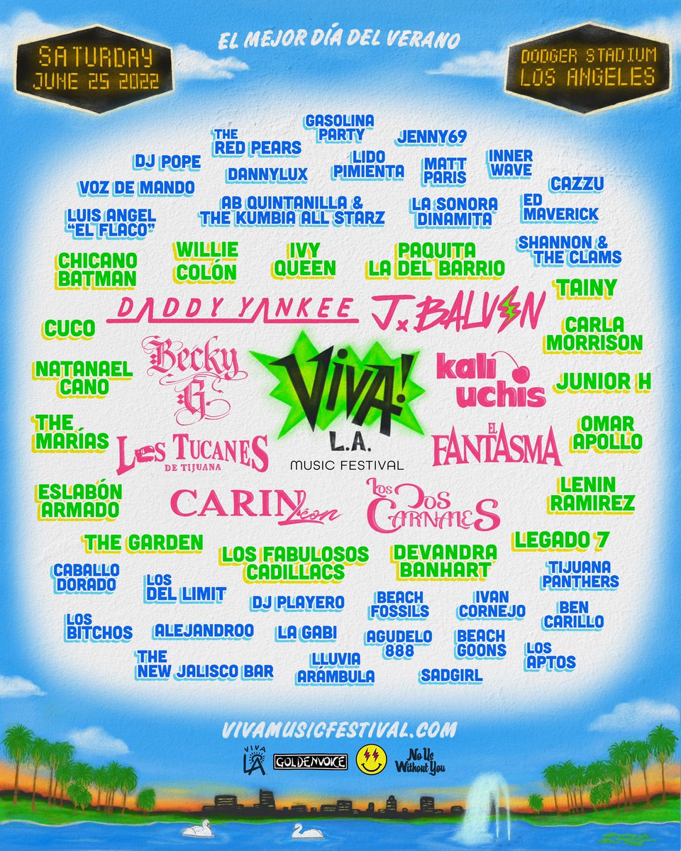goldenvoice's tweet photo. El mejor día del verano (the best day of the summer) 🦢 Sign up now for the presale that begins this Saturday at 10am PT https://t.co/G2KMYnHxoz https://t.co/GCsitbYotQ