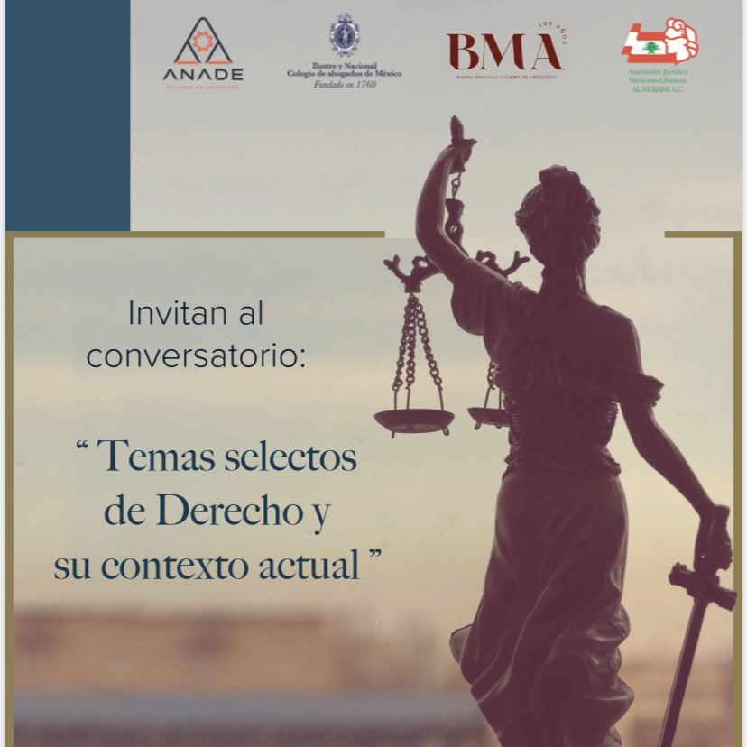 ANADEcolegio's tweet photo. Nuestro Comité de #Pasantes y jóvenes #abogados de @ANADEcolegio @INCAM_abogados @BMA_abogados y @Almuhamimx te invitan al conservatorio Temas selectos de #Derecho y su contexto actual. ¡Conoce el programa!

🗓 20-21/ABRIL
📍@centrolibanesac 
Registro 👉 https://t.co/Rp3LET8r2j https://t.co/RhpA4K5EZz
