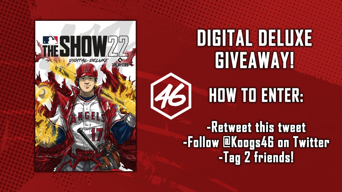 Koogs46's tweet image. FINAL Twitter giveaway for a Digital Deluxe edition of @MLBTheShow 22! I also have one going on my IG: instagram.com/p/CbtK3NLPWoo/

To enter:
1. RETWEET this tweet
2. FOLLOW me @Koogs46 
3. TAG 2 friends

Winner will be chosen March 31st at NOON pst. Good luck!