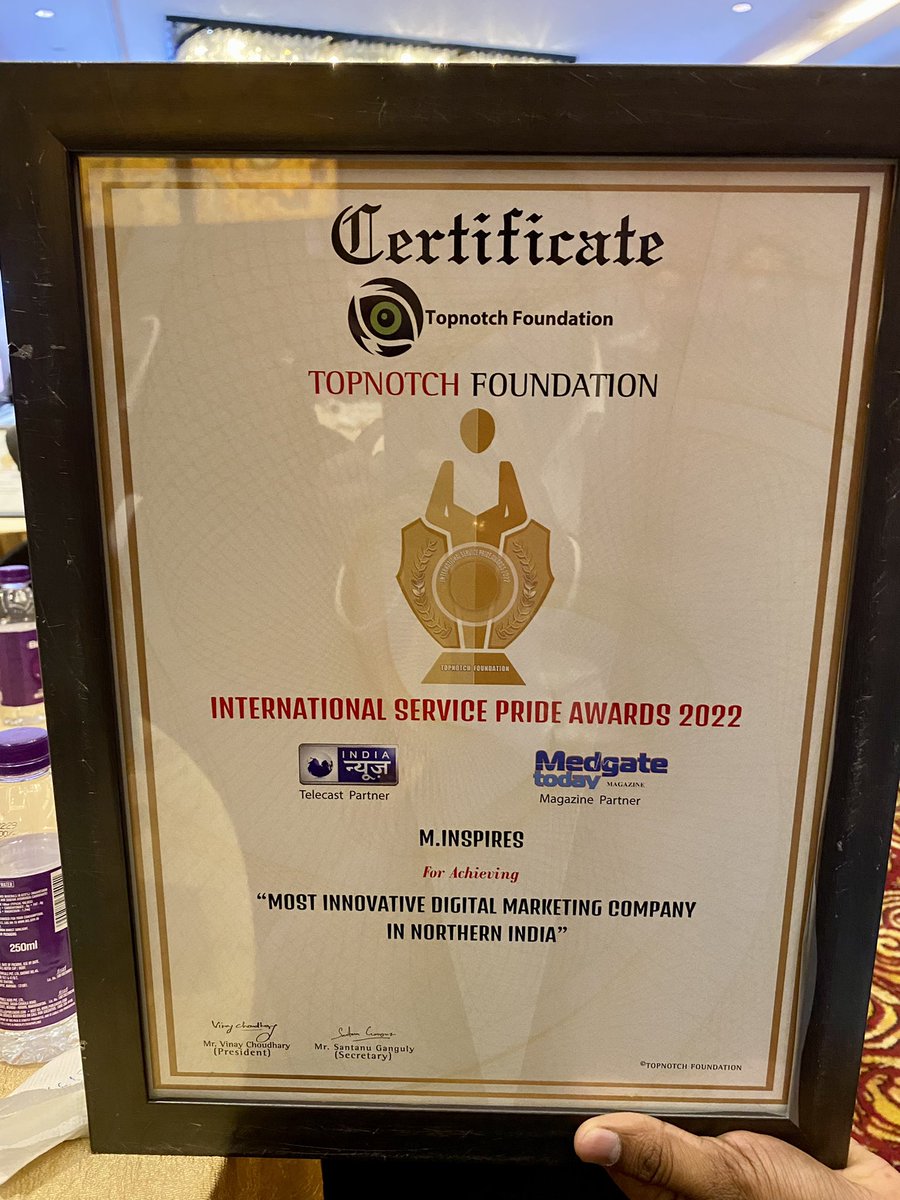 MMSPvtLtd's tweet photo. Once Again the Award Goes to…M.Inspires❤️🏆
Serving “Best Innovative Digital Marketing Service Across the #Globe Today we are Awarded as Best... 
Film Actor Chunky Pandey Sir,  John Barla Sir Minister of State in the Ministry of Minority Affairs of India,  Awarded us as.. https://t.co/YUxBfKz8Ka