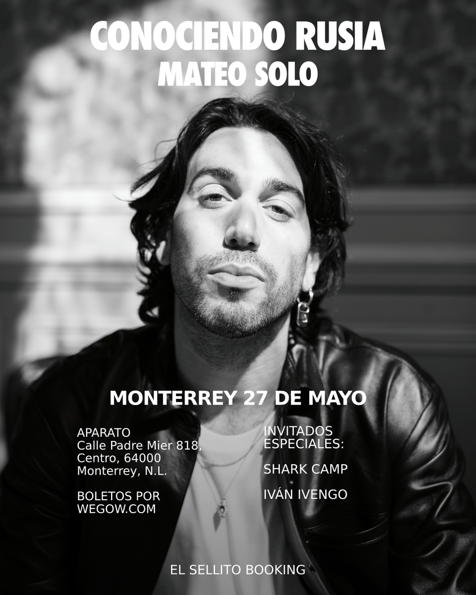 sharkcampband's tweet photo. monterrey!! los veremos de nuevo este 27 de mayo en APARATO acompañando a @conociendorusia ❤️‍🔥 https://t.co/xW6QyRa7tv