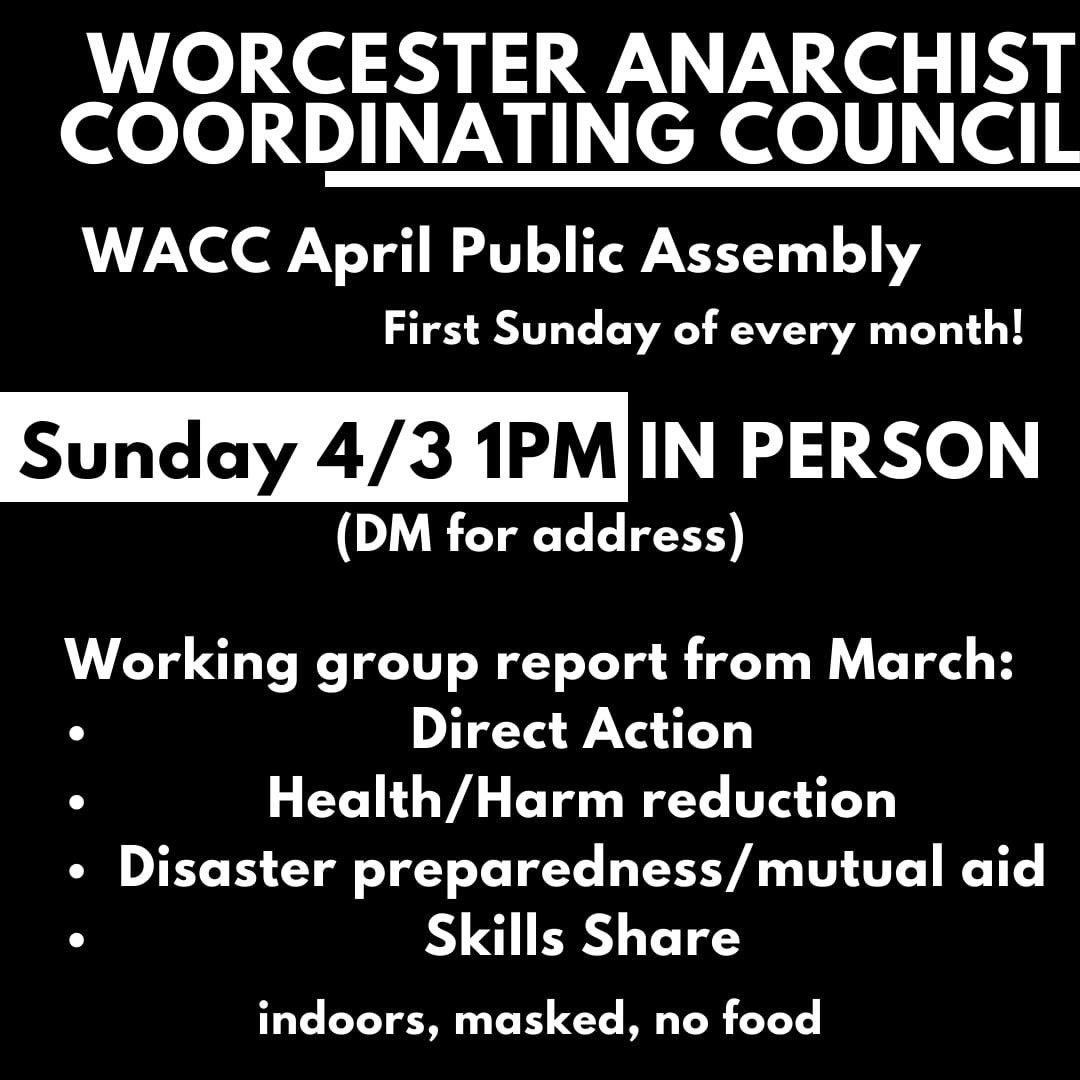 waccisdead's tweet photo. Join us for our assembly this Sunday 4/3 at 1PM! DM us for the address. Look forward to seeing everyone there. https://t.co/joCG4ES2fB