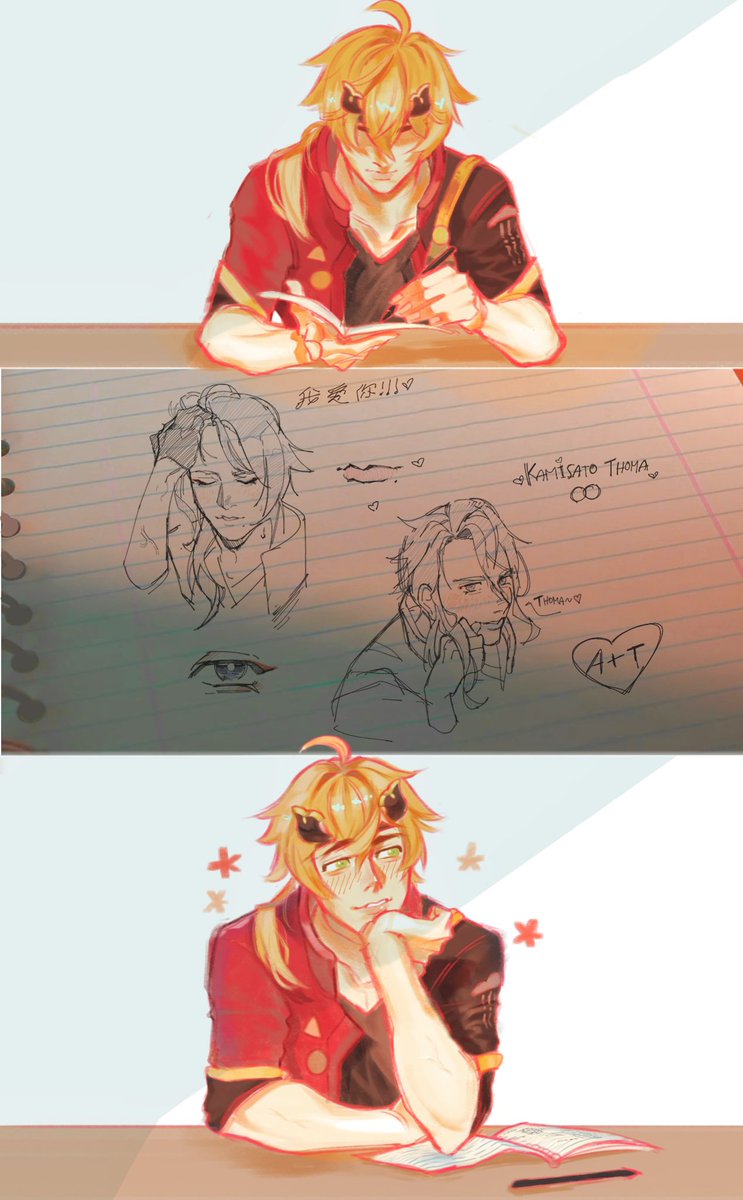 kagevqmas's tweet photo. someone has a crush #ayato #thoma #genshin https://t.co/rtt6jFDiXA