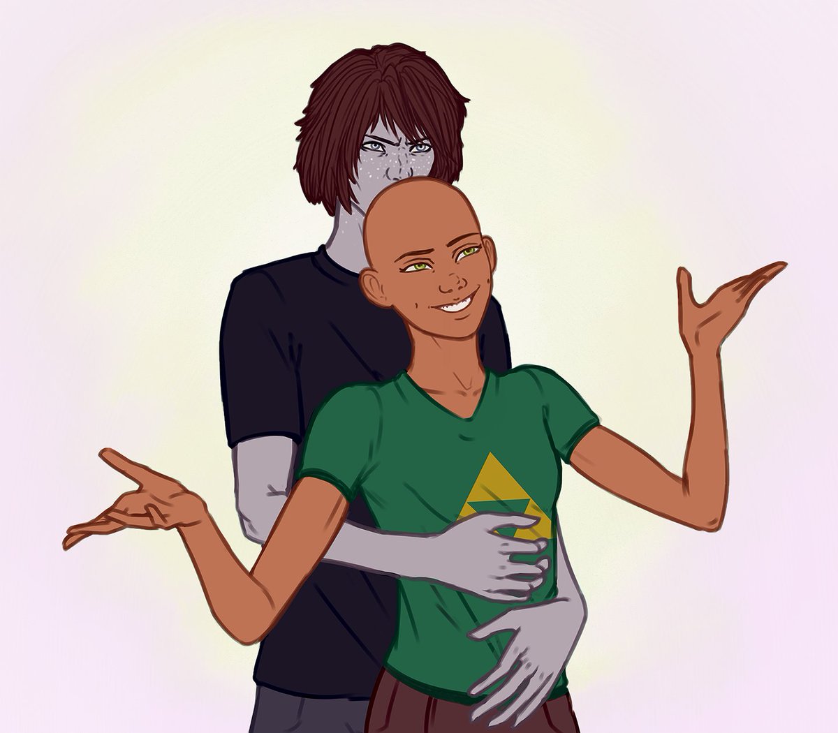 Xithrai's tweet photo. More KatCam! Cambion was a skinny lad when he was younger lol #ttrpg #cthulhutech #besties #lookatthesenerds https://t.co/hk8YSOvrIy