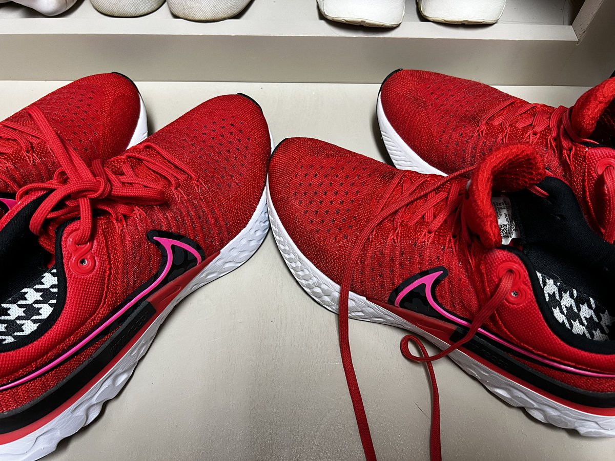 christieamburn's tweet photo. In case one pair gets tired… @nike #reactinfinity #justkeeprunning https://t.co/fcjYlXprhy