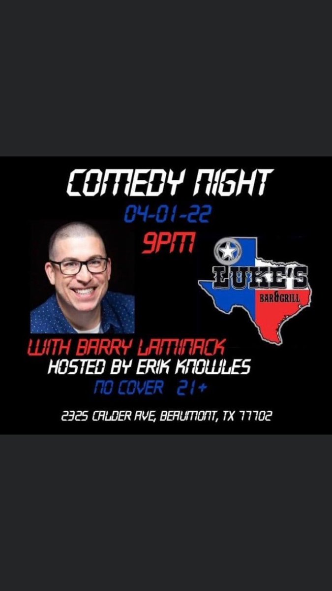 KLPopeTXAG's tweet photo. See you Friday @BarryIsFunny 😊 https://t.co/1dRJw7N7gC