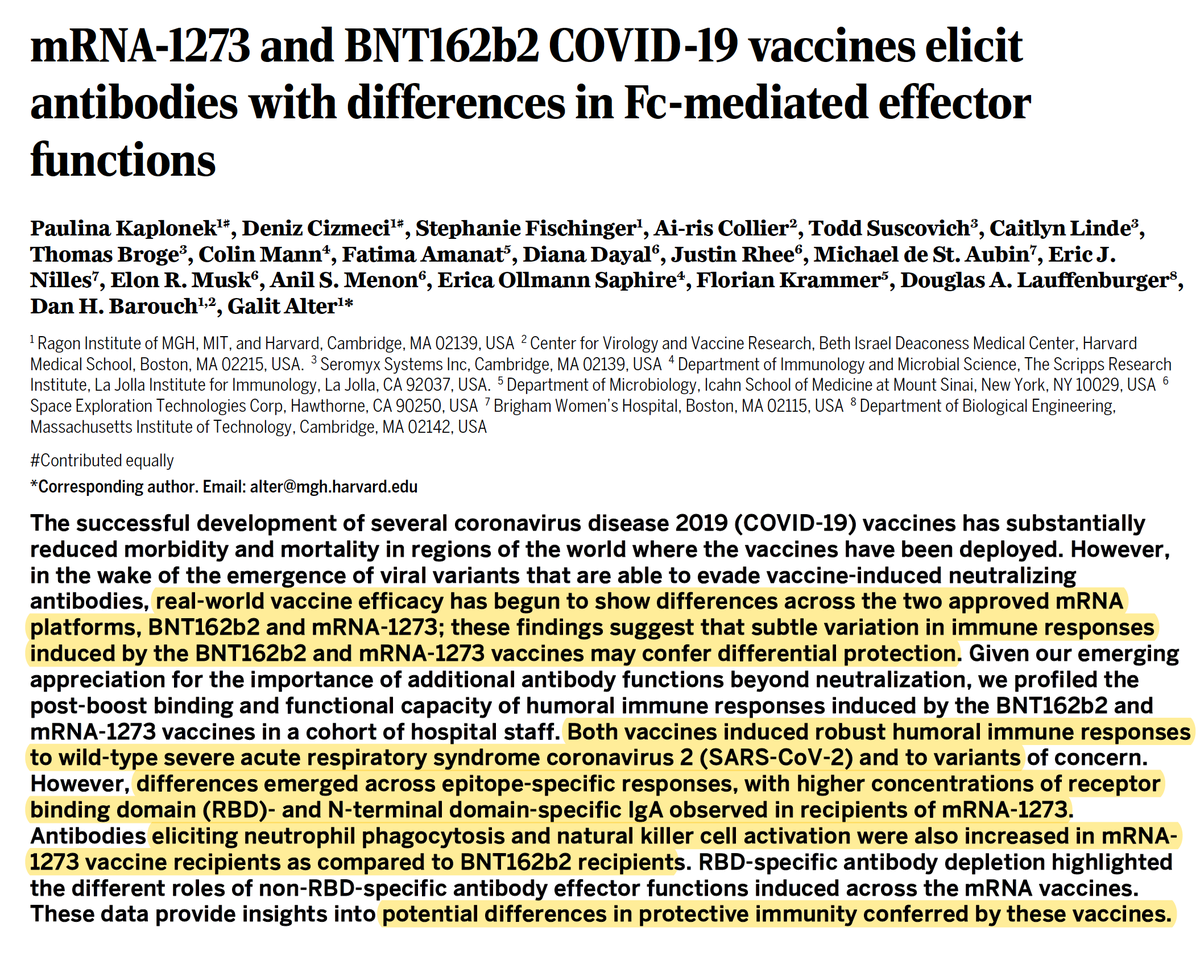 New <a href="/ScienceTM/">Science Translational Medicine</a> 
The mRNA vaccines are not interchangeable.
If you got Moderna vaccines, think about getting a Pfizer booster or if you got Pfizers, a Moderna booster
science.org/doi/10.1126/sc…