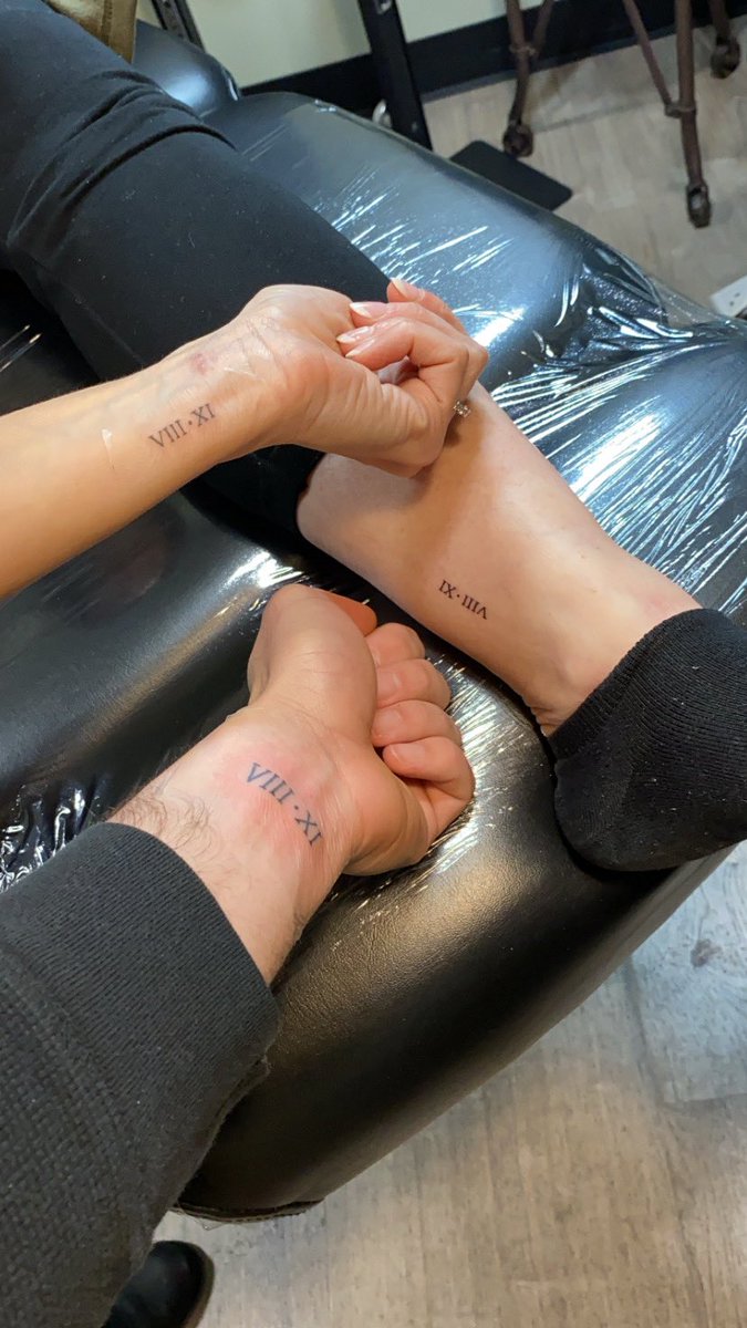My Mom, Sister, and I got matching tattoos of Dads birthday. Love you big  man! Family staying strong 🕊💜, image size:675x1200