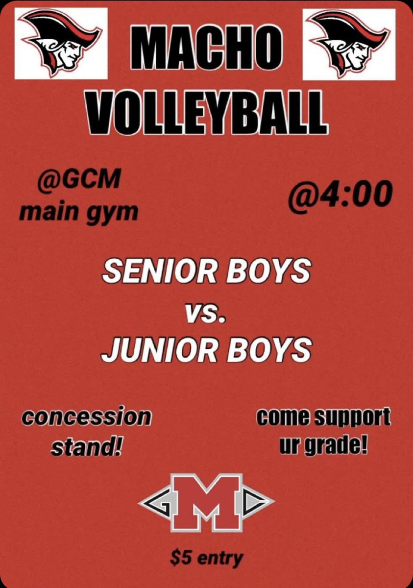 macho ball tomorrow!! come support your grade level/friends playing in the game!! hope to see you there!❤️🖤