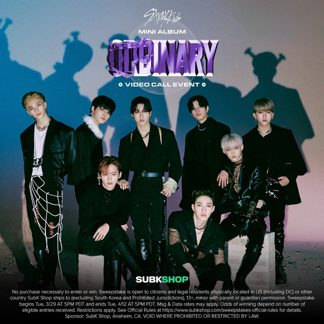 subkshop's tweet photo. ☎️ STRAY KIDS MINI ALBUM - ODDINARY (JEWEL CASE VER.) VIDEO CALL EVENT + SUBK SHOP EXCLUSIVE PHOTOCARD ☎️

Enter for a chance to video call @Stray_Kids!
↳ https://t.co/e9eWz0j1kI

#StrayKids #스트레이키즈
#SUBKSHOP #SUBKSQUAD https://t.co/uWF23ncGFe