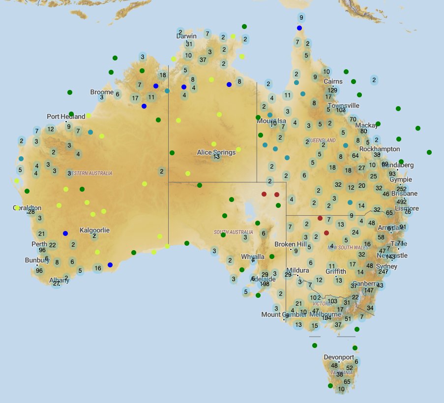 weatherchaser's tweet photo. We're actively working on a new observations map that with live river levels along with rain gauge &amp; AWS data from around the country. It's still very much a work in progress with some rough edges but if you'd like to have a look you can find it here :
https://t.co/vrFgjcdluC https://t.co/8WG6Loj4ys