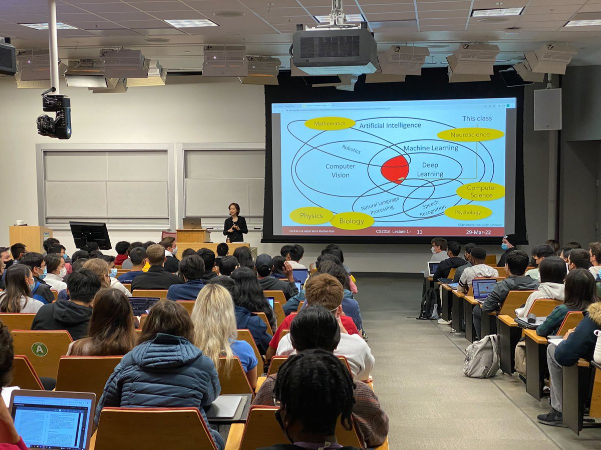It’s been 3 yrs since the last live teaching of <a href="/cs231n/">CS231N Staff</a> <a href="/Stanford/">Stanford University</a>! Today is our 1st class for the new term. Seeing hundreds of students filing into the lecture hall was just an amazingly energizing scene! Enrollment is now full at capacity (500), hope we will get more in soon!