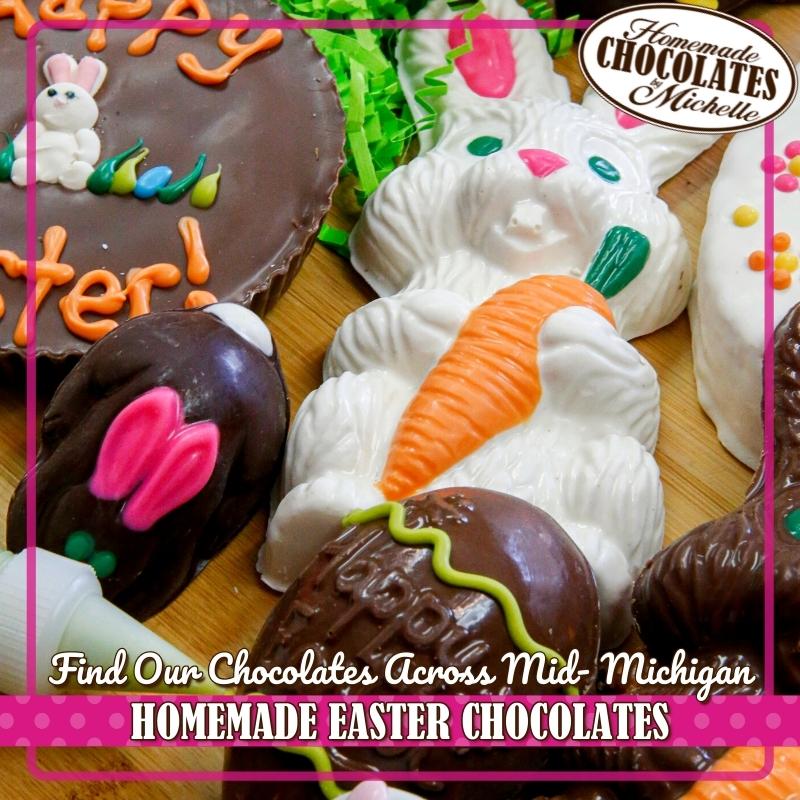 michelleschoc's tweet photo. 🐰 Find #Easter #HomemadeChocolates
at local businesses across #MidMichigan

📍 Burton: Nehring's Market
📍 Clarkston: Neiman's Family Market
📍 Fenton: Eclections
📍 Flushing: Bueche's &amp; @RusticSeasonsMi
📍 Grand Blanc: @gbOliverTs, Colony
Market, Great Harvest Bread ... https://t.co/H5ho9yyNVl