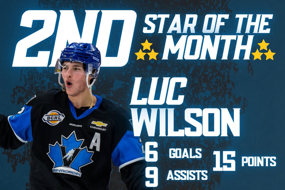 PentictonVees's tweet photo. NEWS: Vees forward Luc Wilson has been named the @BCHockeyLeague's Second Star for the month of March!

DETAILS 📝 | https://t.co/9VneVqXrte

#BCHL https://t.co/ZfWmQnP76q