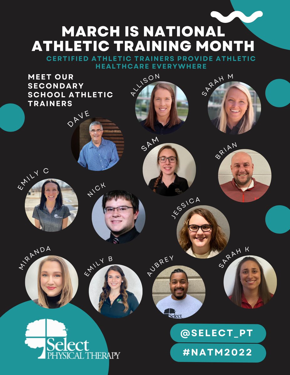 akATCfit's tweet photo. As March winds down, we want to take a minute to share our many thanks &amp; appreciation for our @select_pt IA SSATs and all of their hard work providing athletic healthcare &amp; showing the Value of an AT to their communities!⚕️ @strelecki13 @tweet_BrianS @Emily_Cahill3 @NickP_ATC https://t.co/ZU4IDBXbaT