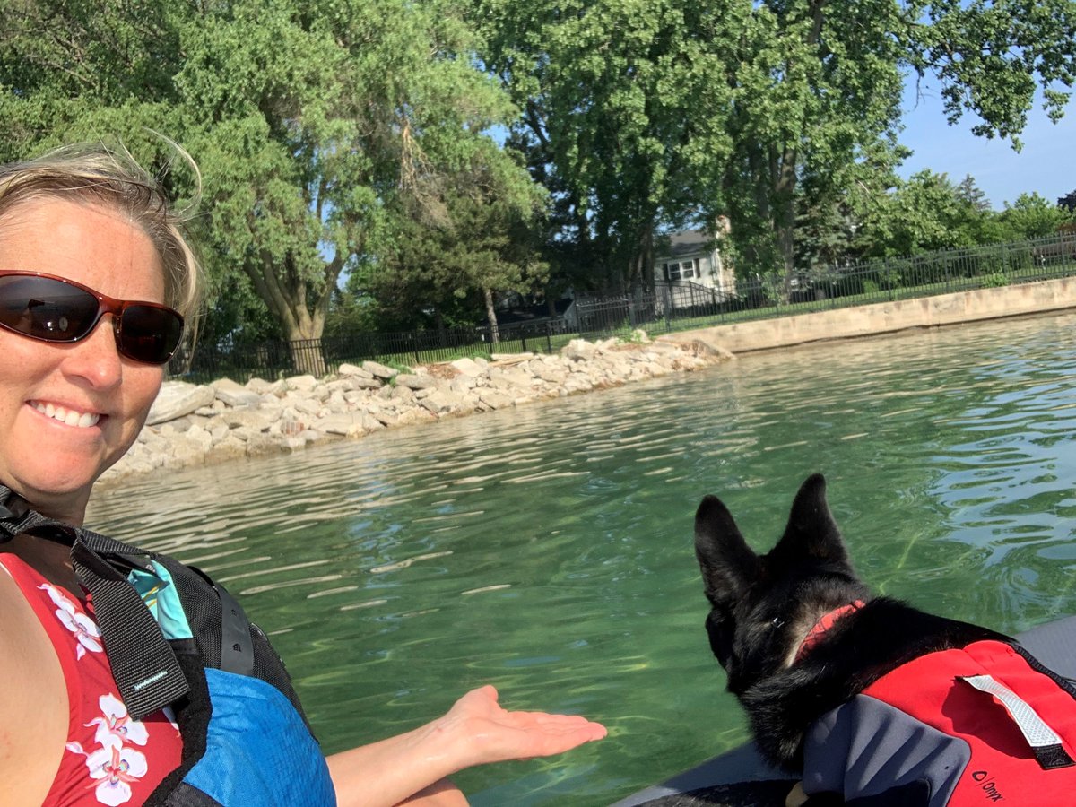 DetSandra's tweet photo. @GreatLakesNow @jordashna @tweet_robin Hey! Can my dog and I join? #PupsOnSUPs #GreatLakes #TerribleSelfie... https://t.co/JbzozC1C5J