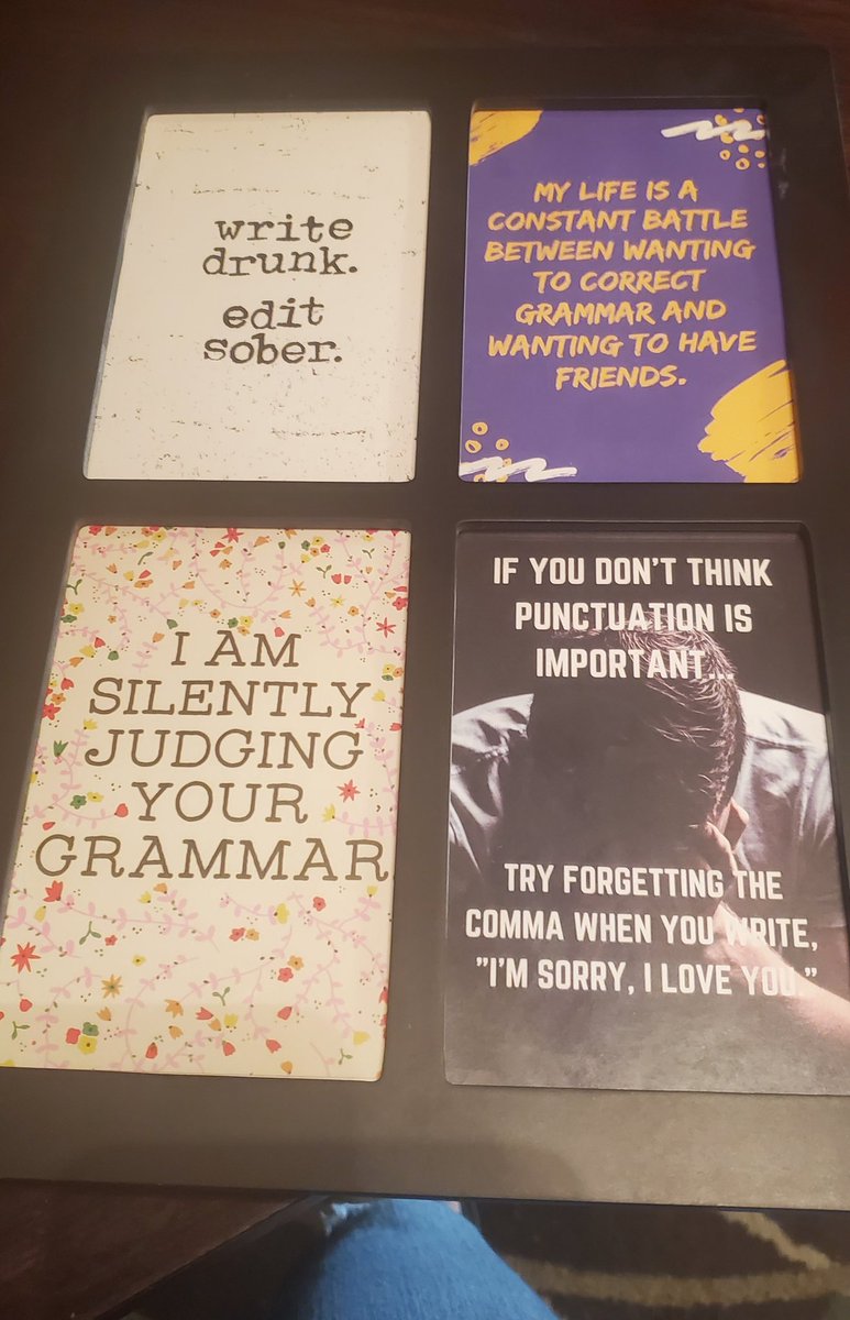 OkieCityChicky's tweet photo. If you know me, you know what a fantastic gift this is! Thanks, Holley &amp; Ben! #grammarpolice  #grammarnazi #GrammarMeme #editor #alwaysediting https://t.co/teiBouEB7E