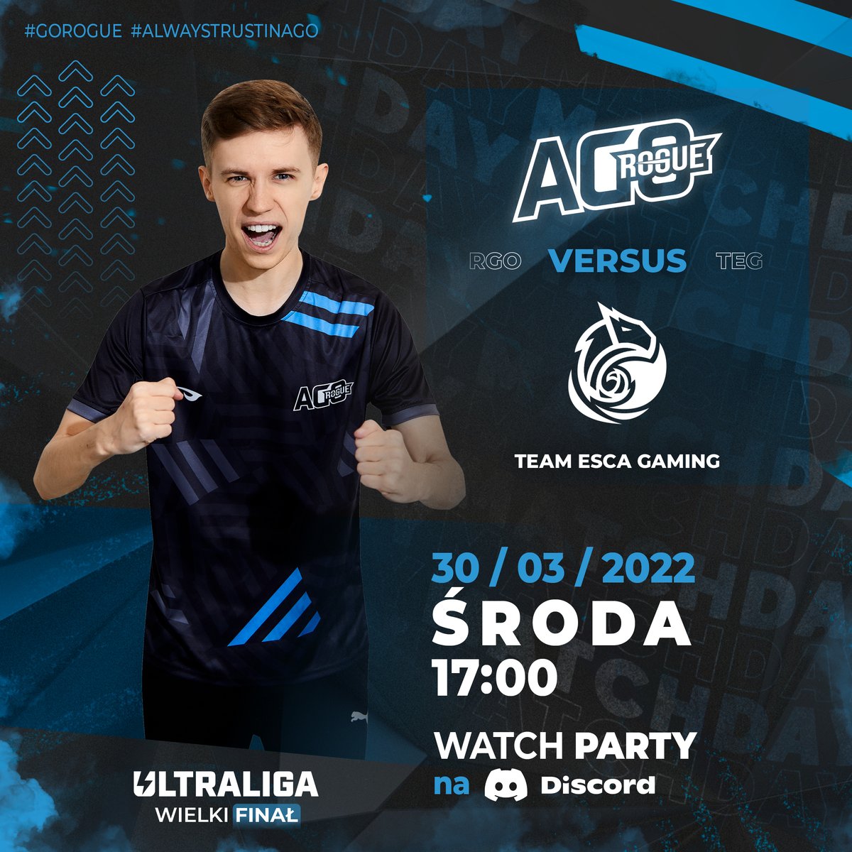 AGO_Legends's tweet photo. Co powiecie na małą, wspólną strefę kibica AGO Rogue & @teamescagaming? 🧐
Oglądanie odbyłoby się na serwerze Discord @ultraliga, linkacz poniżej ↙️
https://t.co/yRNOeygvNB https://t.co/Zc3yu85EYQ