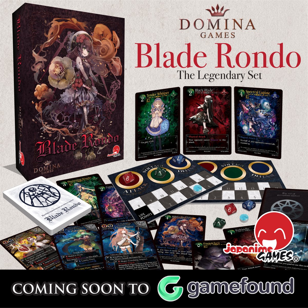 JapanimeGames's tweet photo. Ready for some AWESOME new Domina Games? Blade Rondo is coming soon to @gamefound  - all 5 Games in one Legendary Set! Check out the link and follow the campaign to get notified when we go live! https://t.co/OnQPbXxcxB

#crowdfunding #cardgame #TCG #tabletopgames #boardgame https://t.co/FU7xaRpU4b