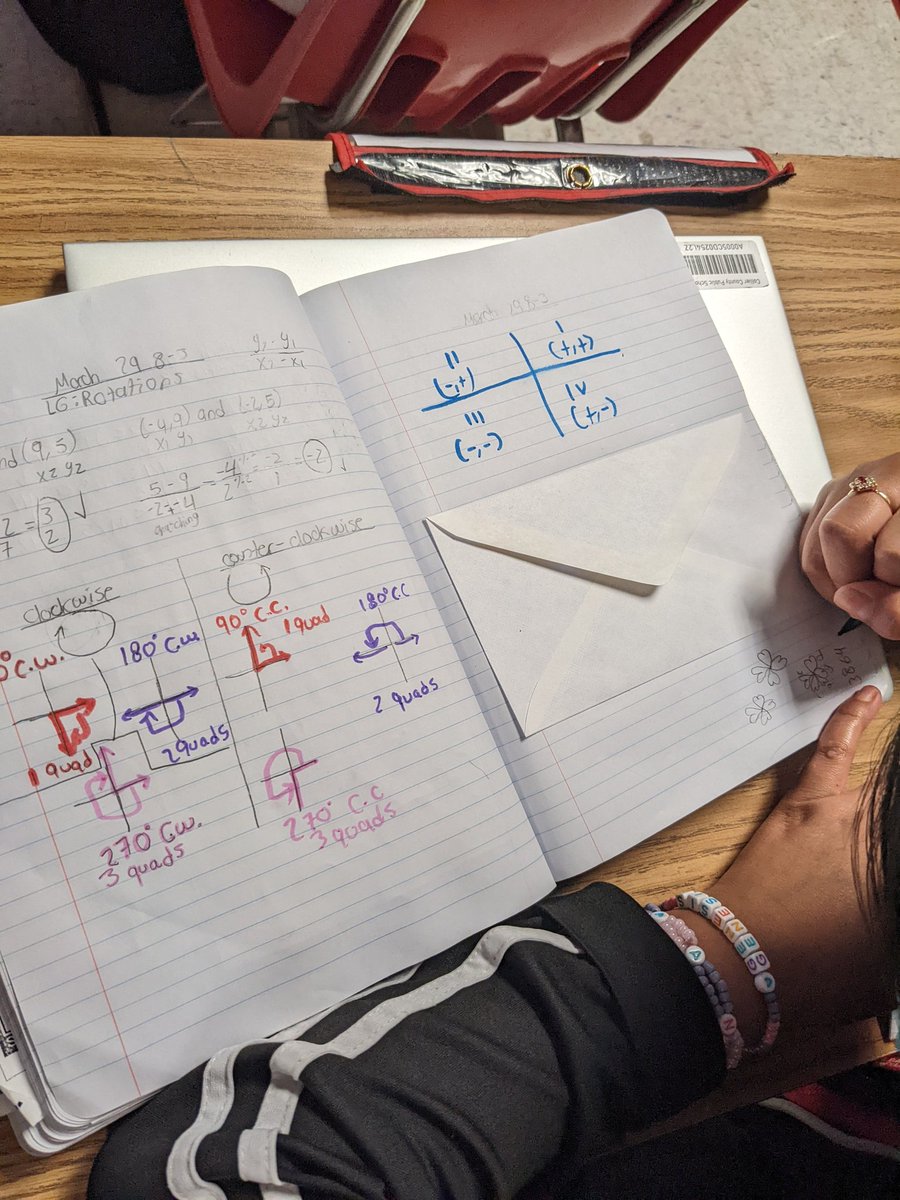 MisterWippel's tweet photo. Index card battle! Students started to learn the basics of ROTATIONS on the coordinate plane, first by memorizing clockwise/counter-clockwise graphics. They transferred each major rotation onto index cards and quizzed each other! @IMS_Indians @collierschools https://t.co/6hPMb3Pm3E