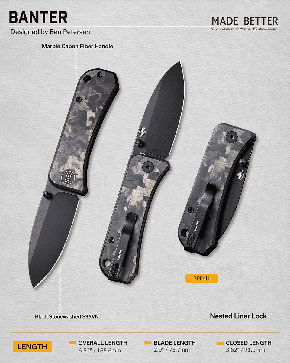 WE Banter X @ben_banters | Did you receive yours? 😜
LINK IN BIO!
.
.
#Weknife #Weknives #Edc #Badass #Everydaycarry #Tool #Tools #Sharp #WEBanter