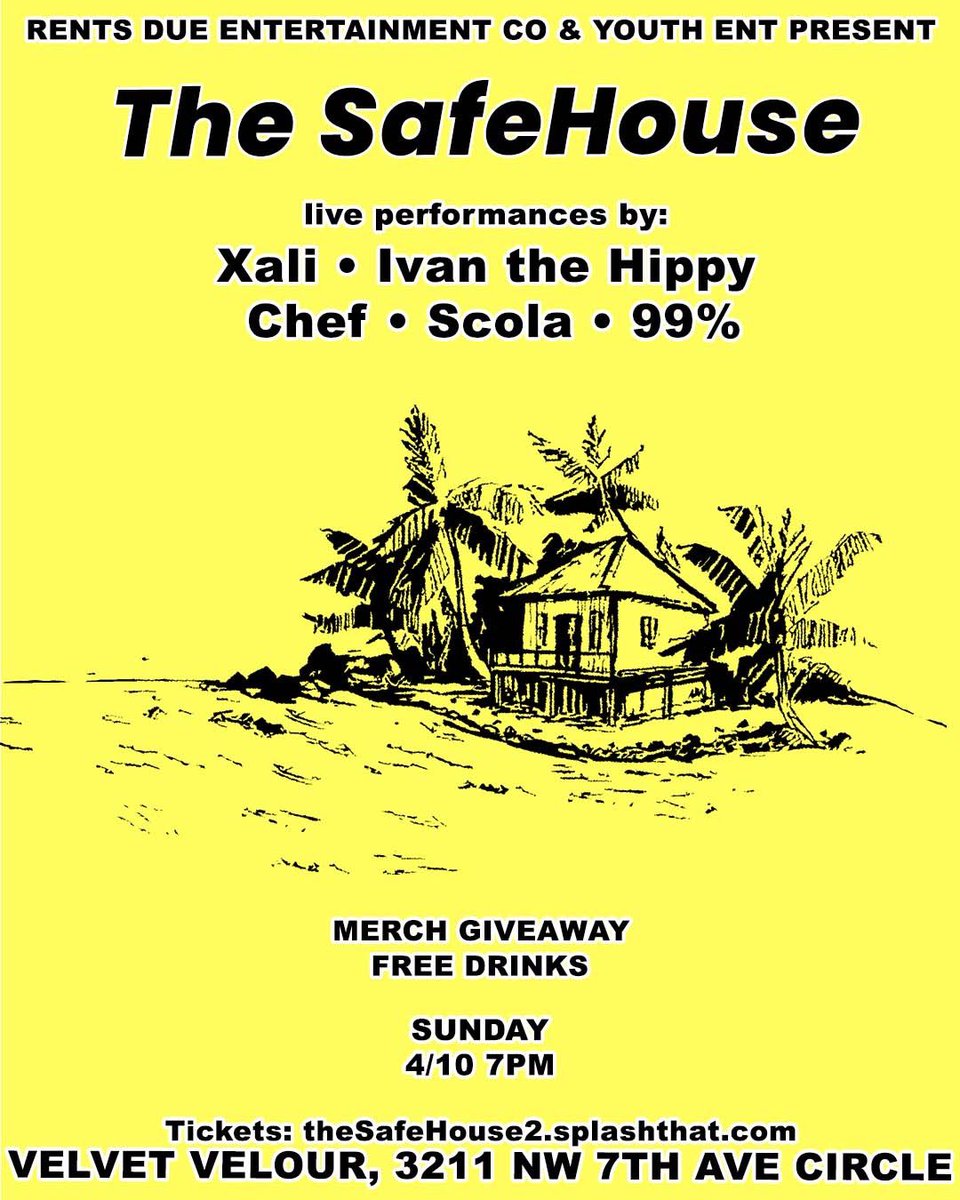 GreenieRDF's tweet photo. The SafeHouse returns Sunday April 10 at Velvet Velour 

Powered by @RentsDueFLA and @Youthent 

Live performances, free drinks, and merchandise giveaways 

Tickets available now 
https://t.co/fqTz2VJIrz https://t.co/OFHqubsftT