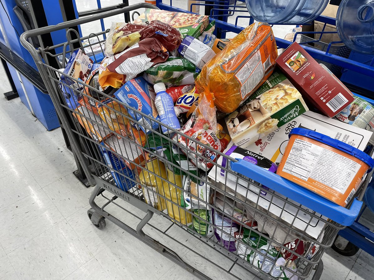 For the trash: cashier at #Walmart says all this stuff is left by people who decide last minute the don’t want it. All items that require cooling.