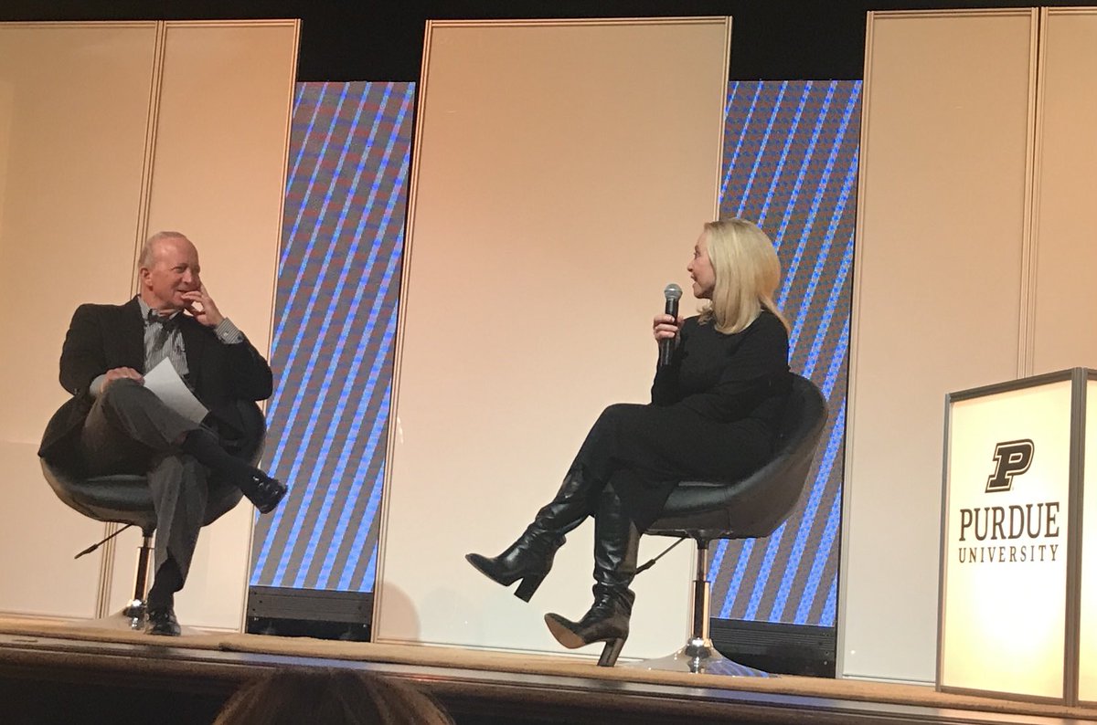 JayAkridge's tweet photo. The RealReal CEO and Founder Julie Wainwright joined ⁦@purduemitch⁩ tonight for our Presidential Lecture Series. An ⁦@PurdueKrannert⁩ alumna, she is one of 33 women founders to take their firm through IPO.  Authentic, candid insights - only ⁦@LifeAtPurdue⁩ https://t.co/nrKw5dQzjN