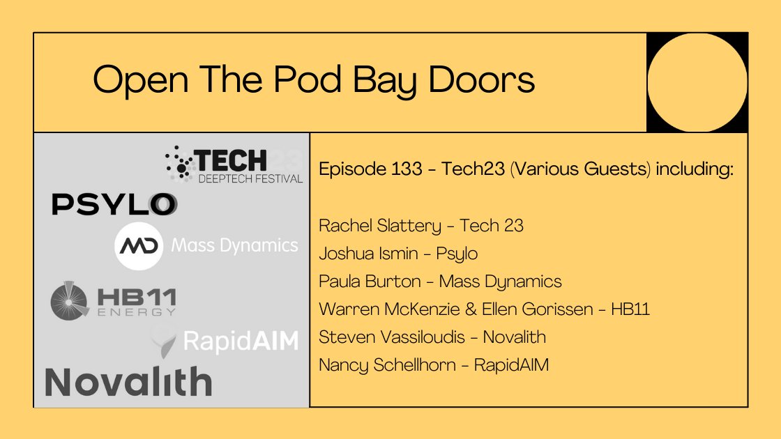 innovationbay's tweet image. 🎧 E133 of #OTPBD podcast is live. 
Featuring our top 5 talent from the @Tech23_ 2021 event including the CEOs & Founders of:  
@Psylo_Bio 
@massdynamicsco 
HB11
Novalith 
@rapid_AIM
Tune into the full ep here >> bit.ly/OTPBDTech23