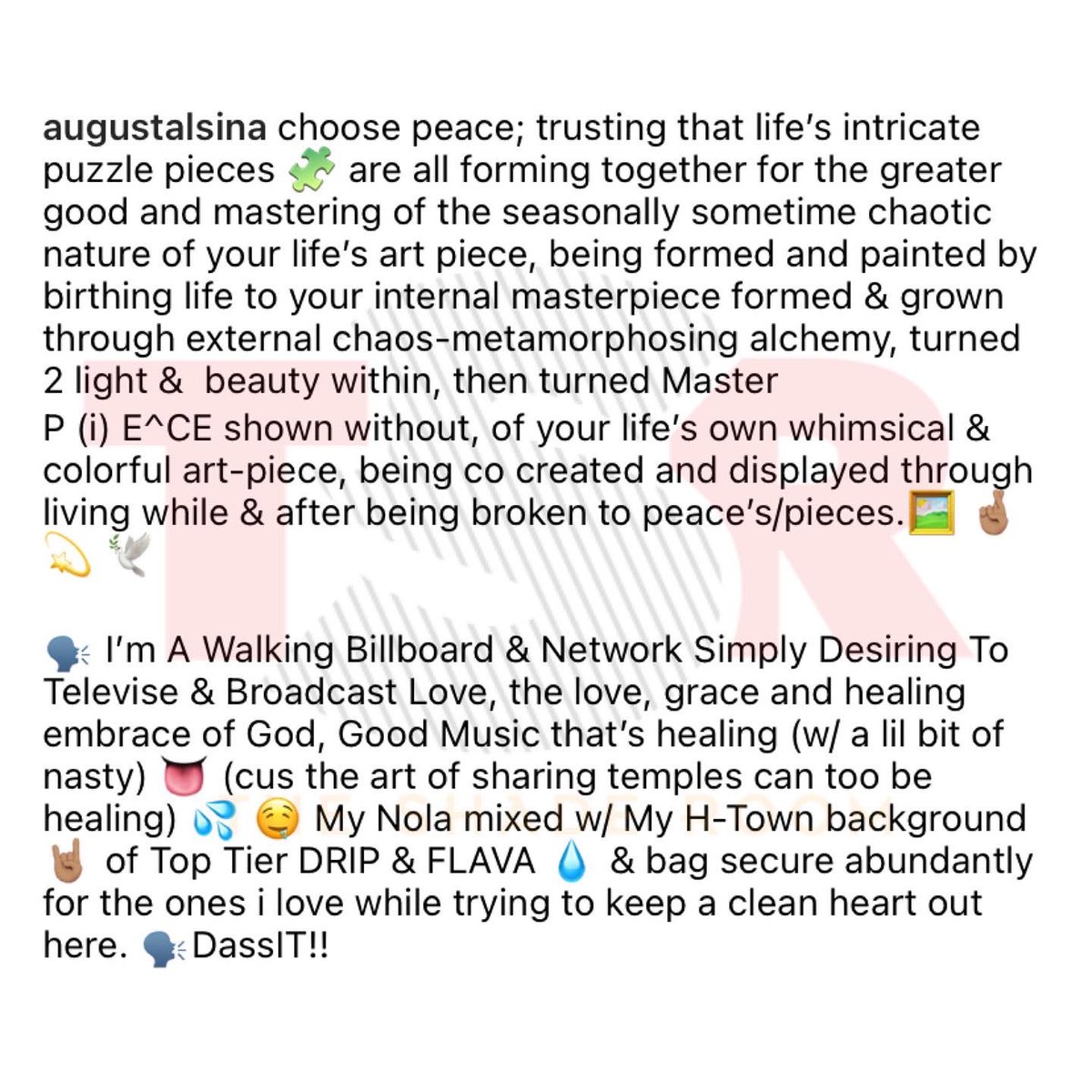 TheShadeRoom's tweet photo. August Alsina sharing his inner thoughts! 🙏🏾 (SWIPE) https://t.co/ui5bNfX7sP