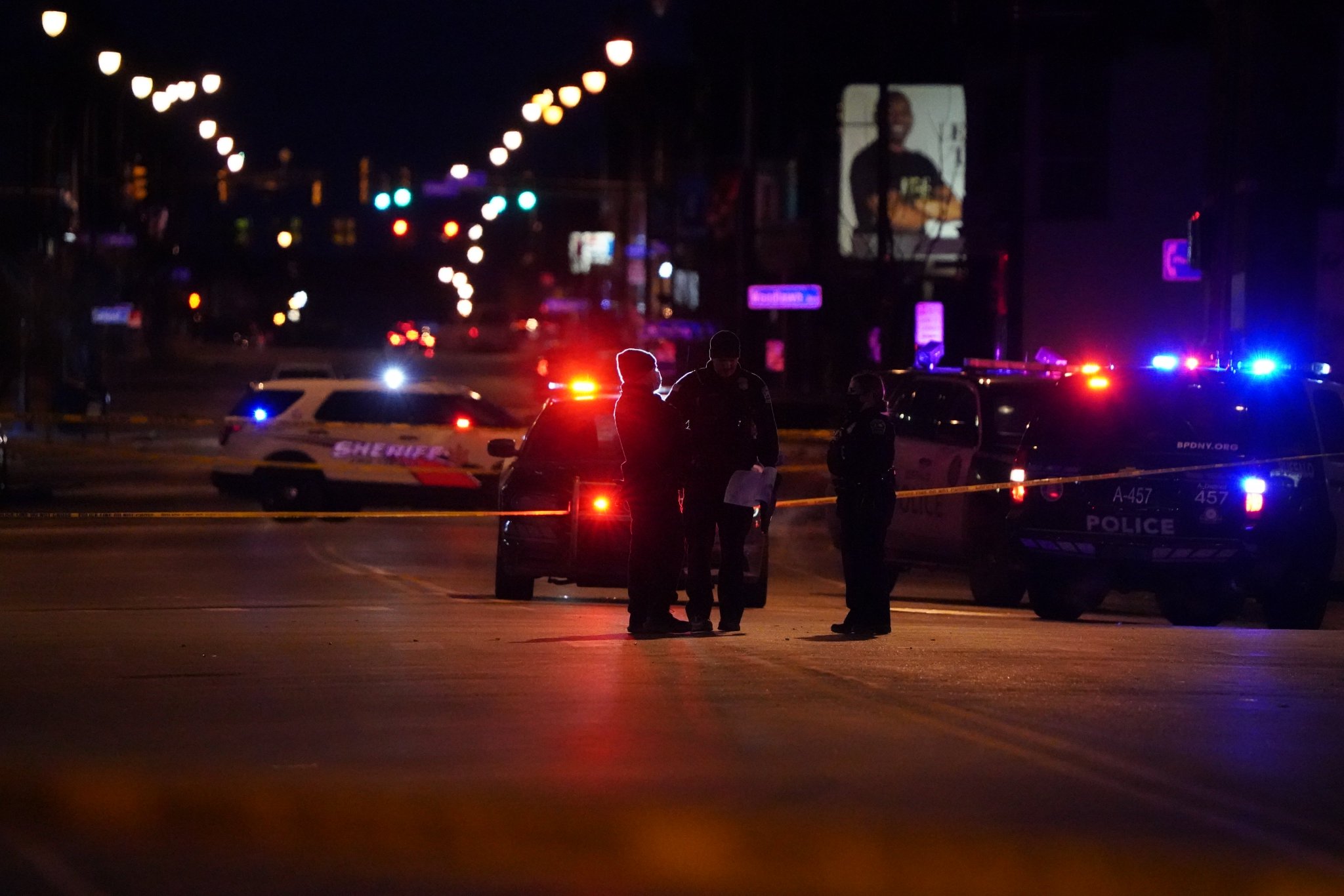 James P McCoy on Twitter "Police gather at the scene of the shooting